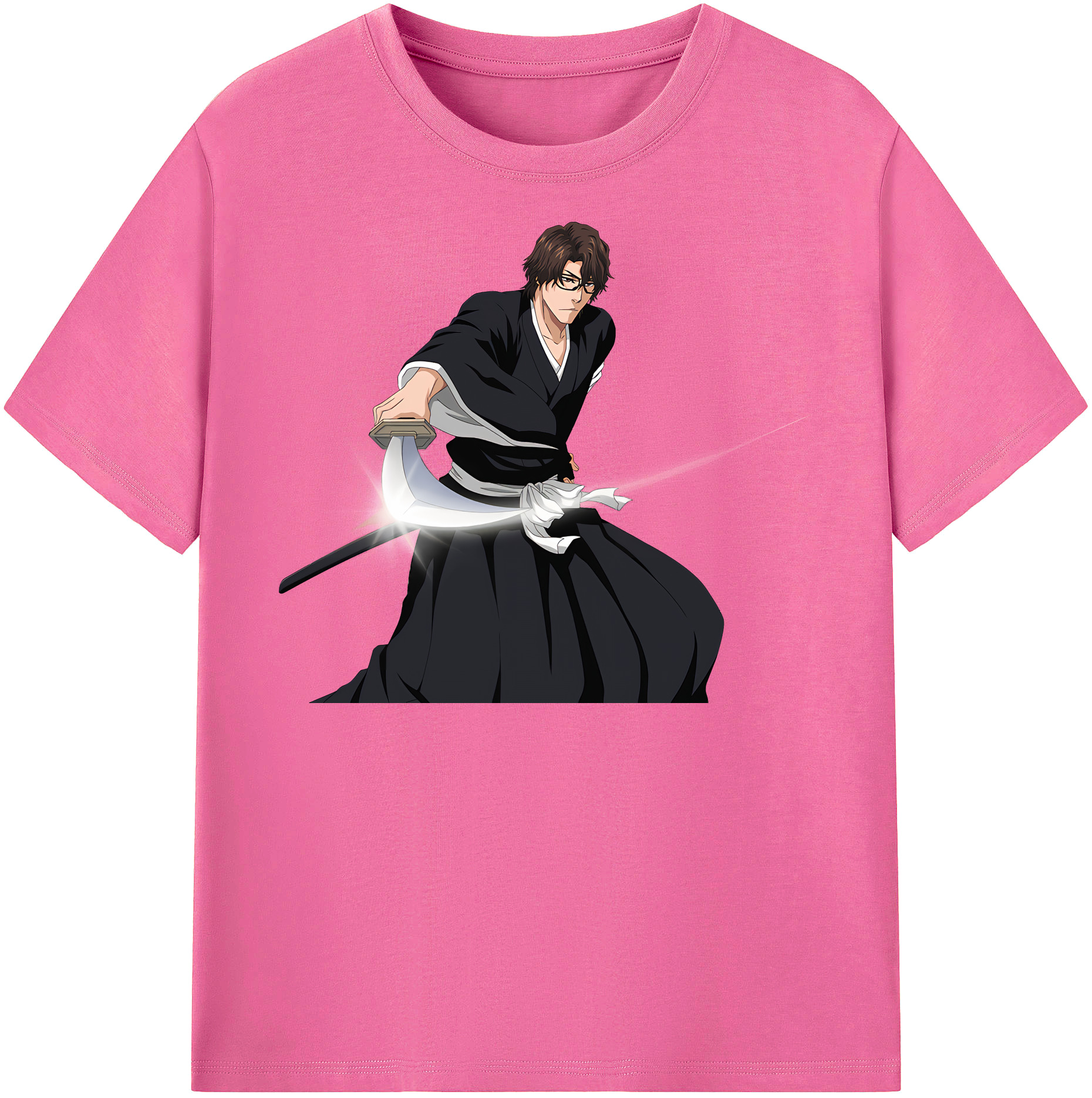 （画像用） ブリーチ 藍染 惣右介（あいぜん そうすけ） BLEACH Aizen Sousuke レディースカジュアルプリントTシャツ（綿100％）